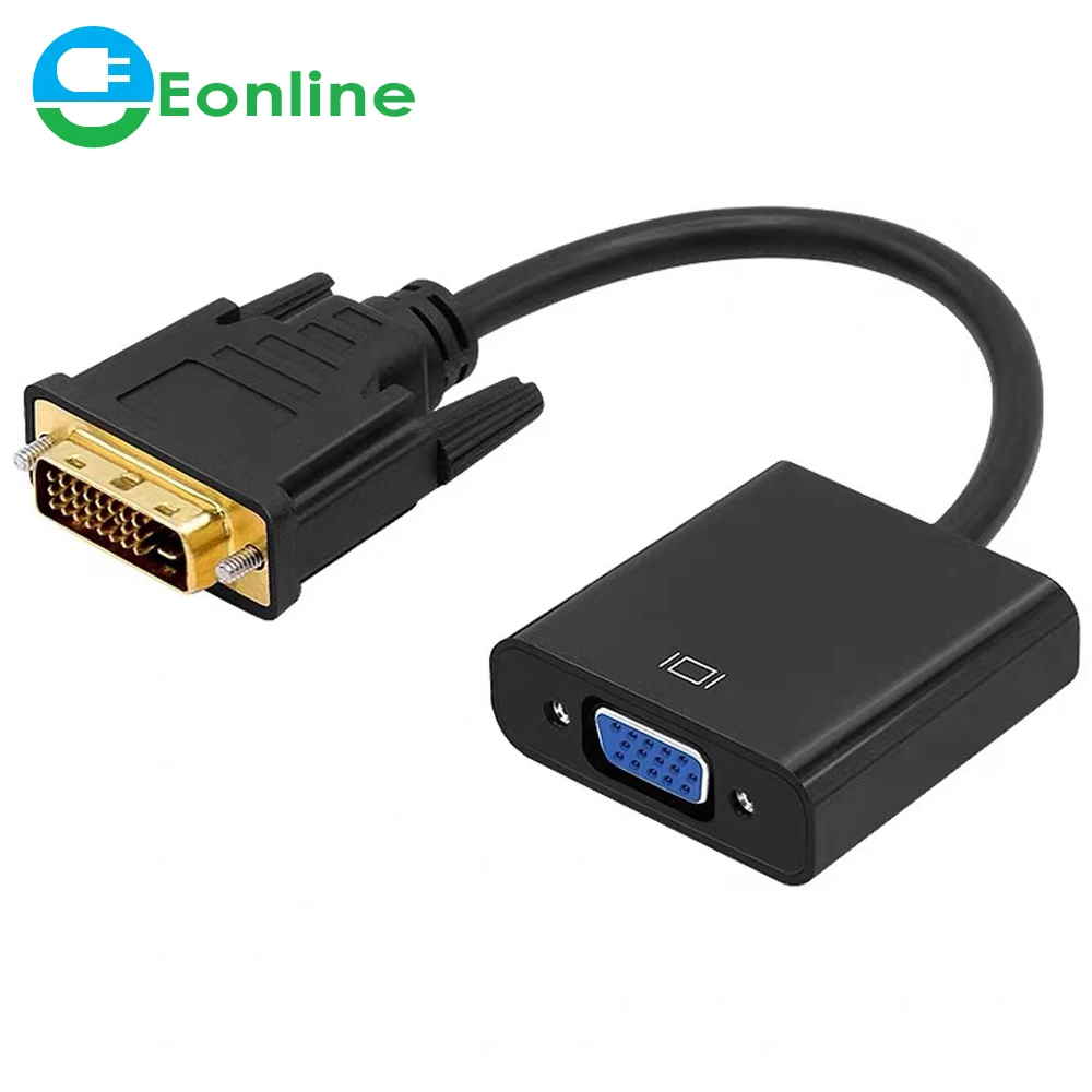 

EONLINE 1080P DVI 24+1 25Pin DVI-D to VGA Cable Adapter for nVIDIA Graphics Card HDTV Projector