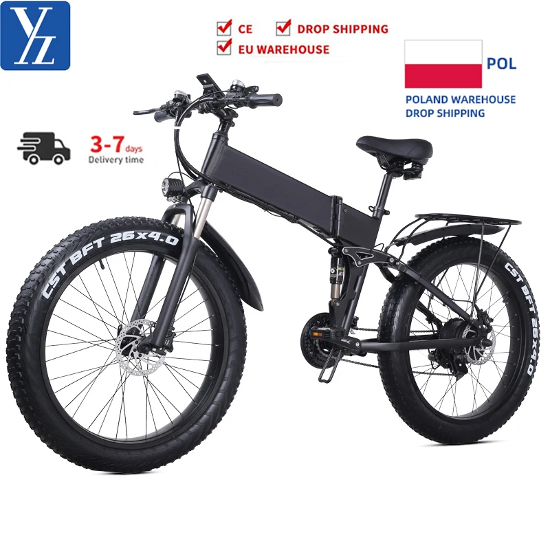 

EU-Lagerbestand 1000W Klapprad 750W 20 Zoll 26 Zoll Fettreifen E-Bike Mountainbike 48V 15ah 17AH Elektrofahrrad faltbar