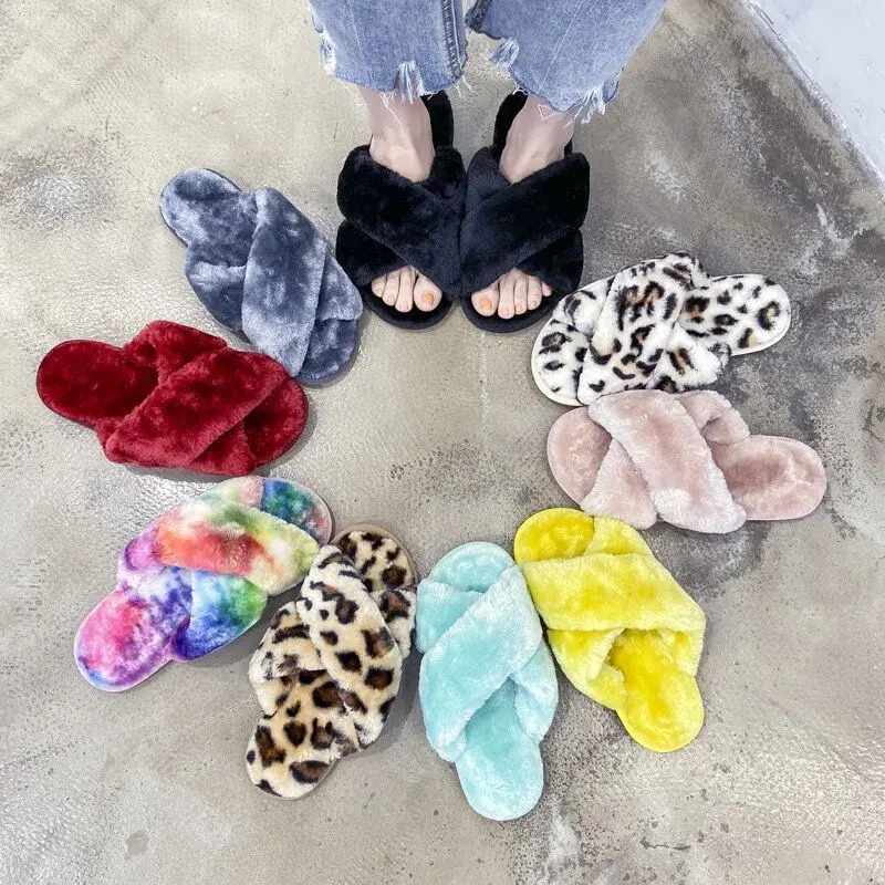 

Wholesale women sheepskin fur colorful lined slippers, soft slides for women winter warm women slippers, Orang, black,brown,pink,
