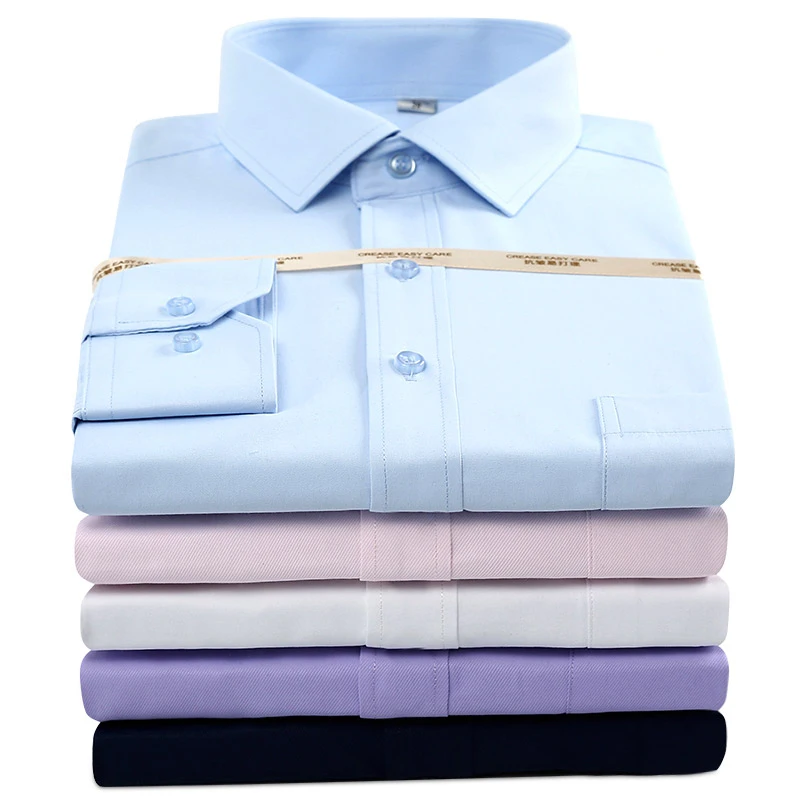 

Original Manufacturer blue plain pocket soft business casual shirt men's shirts slim fit shirts for men with cotton/ polyester