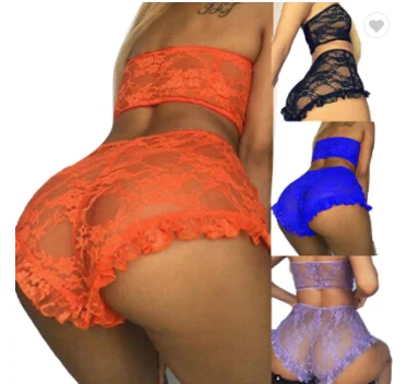 

2021 lingery clothing lace perspective erotic underwear women mesh set plus size sexy lingeries, Purple,blue,black,orange