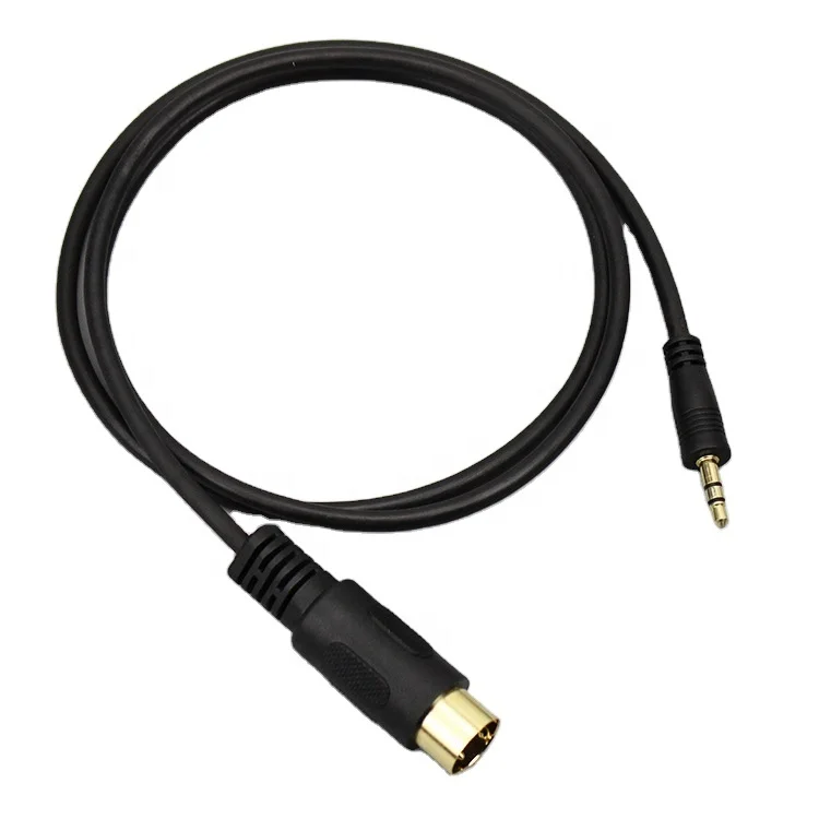 

Dongguan cable factory customize 8pin 9pin 5pin mini din to 3.5mm dc jack cable, Black,customize