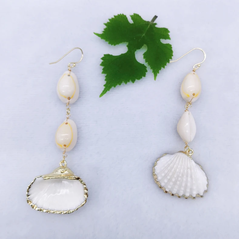

E230 Good Selling Half Hollow Drop Green Teardrop shell silver Hook Pearl Earring
