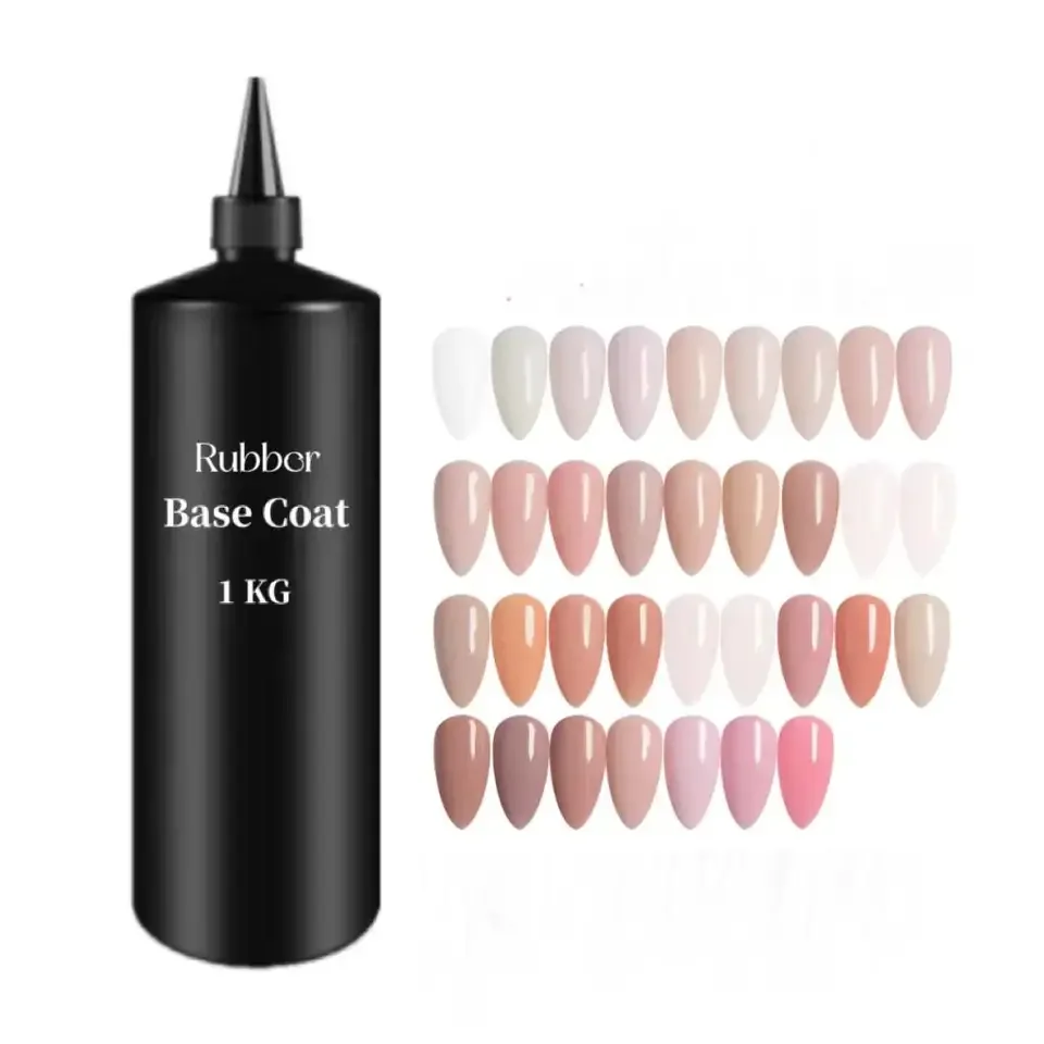 

OEM/ODM 98 Colors Rubber Base Coat Gel Polish Wholesale Nail Supplies 1KG Custom Private Label UV Nail Gel Polish