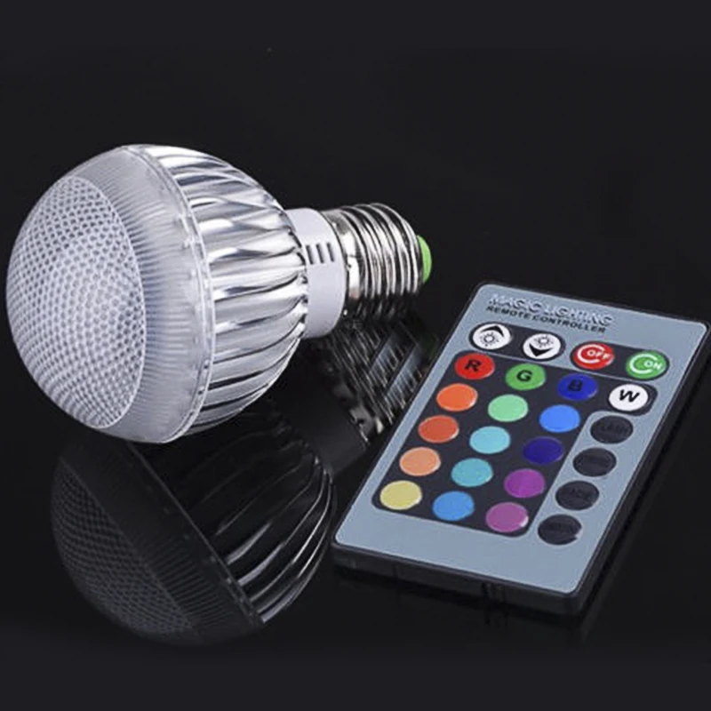 LED RGB bulb E27 3W 5W 7W 9W 12W  AC 85-265V rgb led Lamp with Remote Control multiple colour led rgb lamp