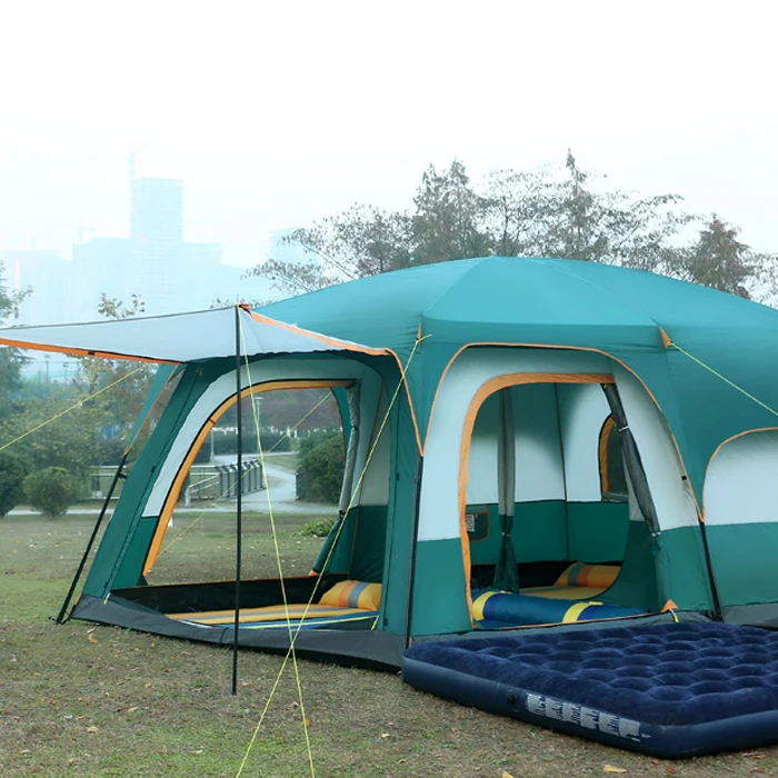 

2021 Customized Wholesale, Luxury Wind Resistant Outdoor Large 8 10 12 Persons Hiking Glamping Family Camping Tents For Sale/