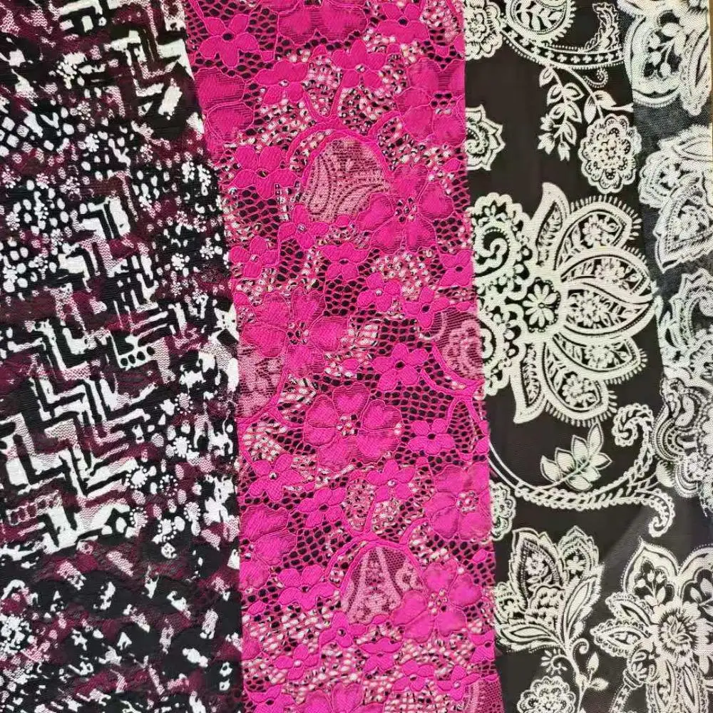 

polyester/spandex knitted elastic lace wholesale lace raw material fabric lace fabric spandex quality fabric