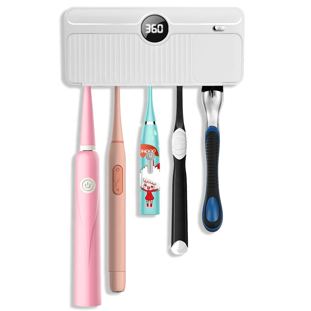 

Bathroom Toothbrush Holder Wall Mounted with Sterilizer Function for home use, White