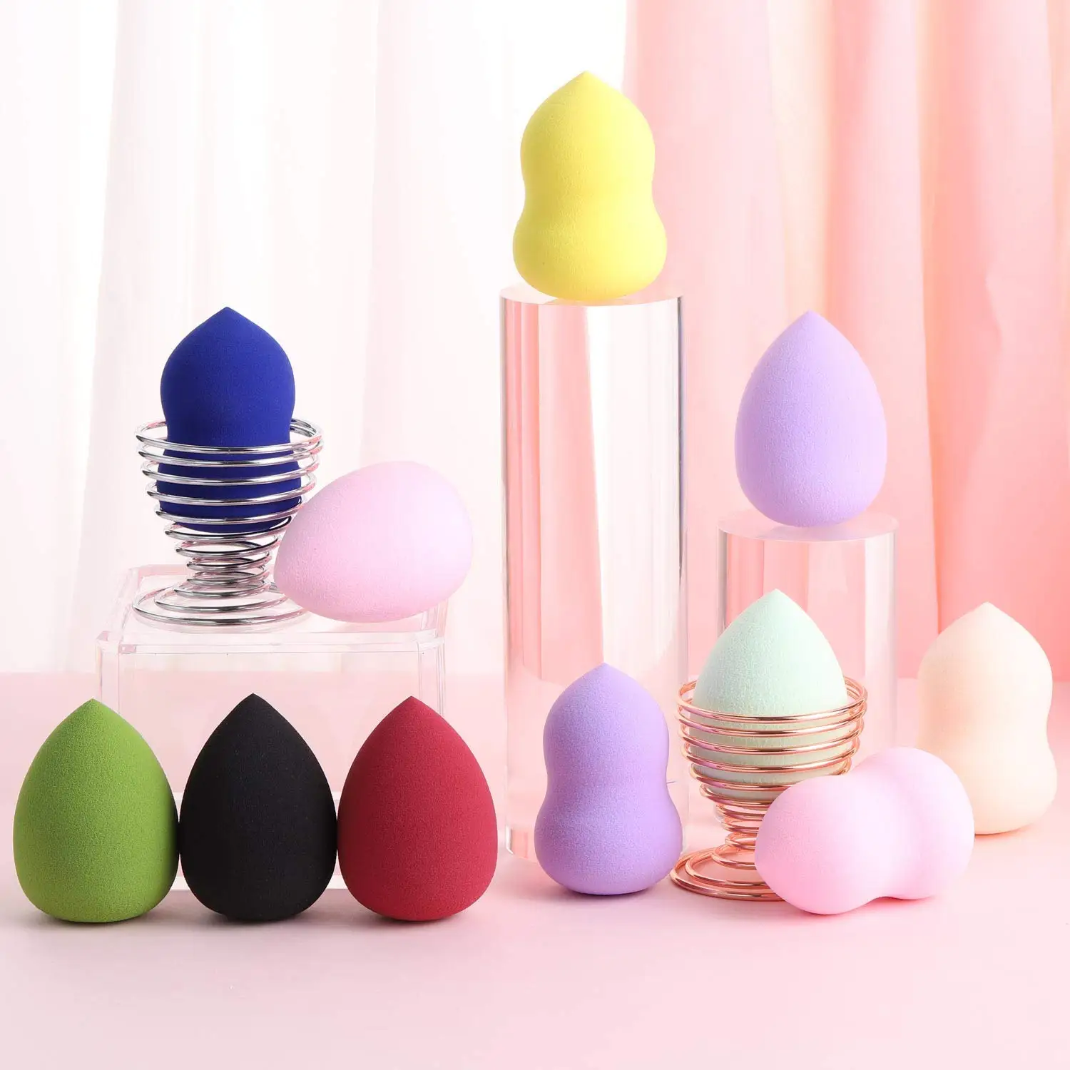 

Factory Hot Sale customized makeup sponge Latex-Free Facial foundation make up sponge Super Soft private label makeup sponge, Multiple colors