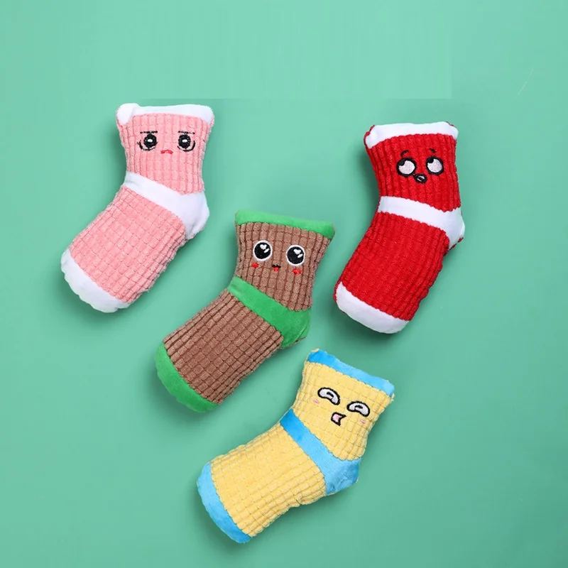 

Drop shipping Pet supplies pet toys dog funny stuffed cartoon socks toys gnaw vocal toys, Picture showed