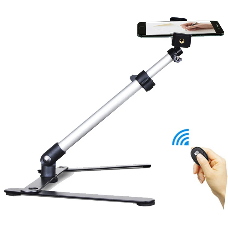 

Overhead Photography Adjustable Table Top Stand Set Mini Monopod+Phone Clip With Remote Shutter For Led Ring Light