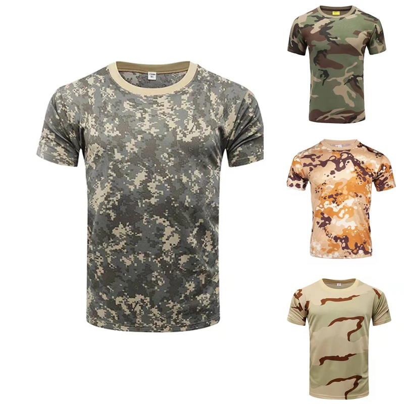 

Men's summer training service special forces short sleeves light T-shirt military training camouflage clothes, Cp camo