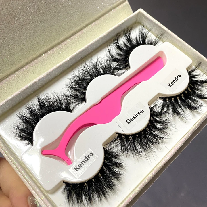 

25mm full strip lashes wholesale false eyelashes wispy 3d mink eyelash packaging box vendor lash tweezers set, Natural black