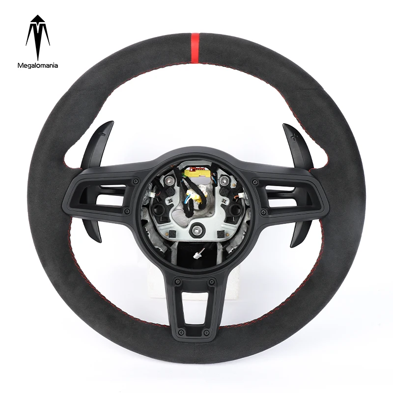 

carbon fiber + leather steering wheel is suitable For Porsche Panamera Cayenne Macan 718 911 Caycan 918 Taycan