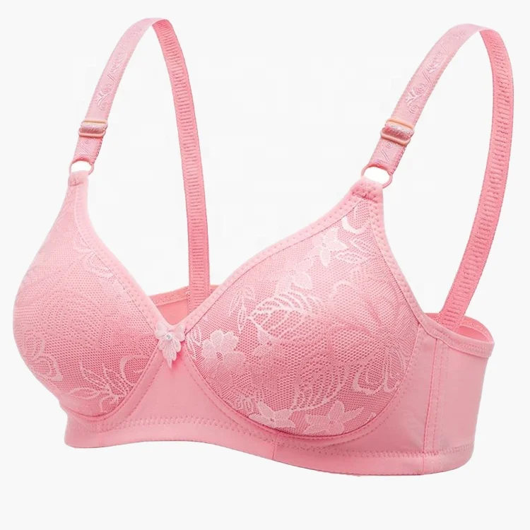 

Full Coverage 36 Bra Size Push Up Knitted Mature Gather Bra For Women, Black lips