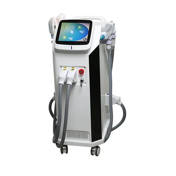 

new 4 handles elight ipl rf nd yag laser RF 4 in 1 machine shr opt hair removal 360 magneto-optic RF cooling yag laser tattoo