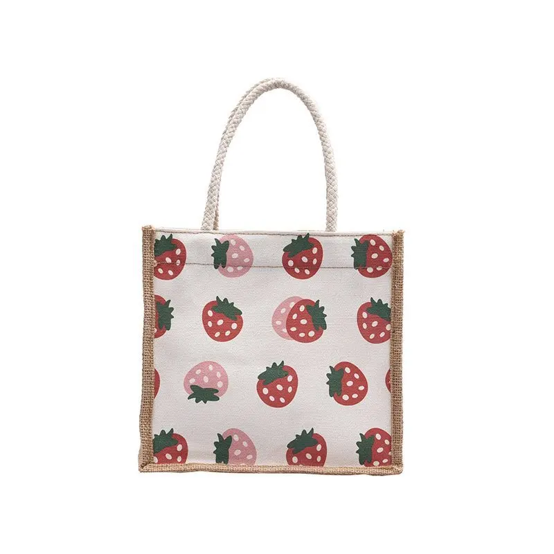 

Wholesale Simple Women Handbag Canvas Travel Custom Linen Jute Fashion Design Handled Cotton Tote Bag