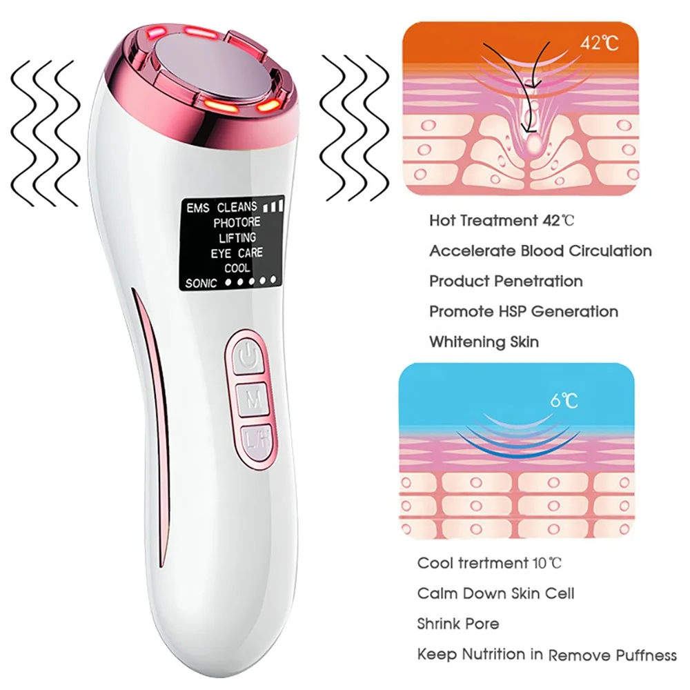 

Dropshipping 7 In 1 Skin Lifting Hifu Micro Current Beauty Smart Photon Face Rejuvenation Device