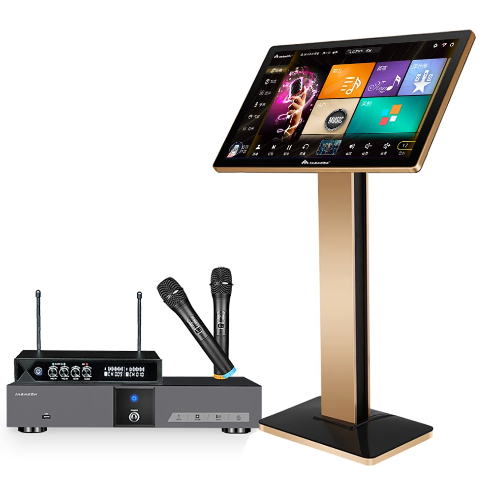 

Kareoke System KV-V5 Max 21.5'' Online Movie AI Song-Selection KTV Karaoke Machine System Touch Screen 6TB Karaoke Player, Black