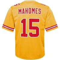 

Kansas City P Mahomes Yellow Inverted American Football Jersey for Men Women Kids