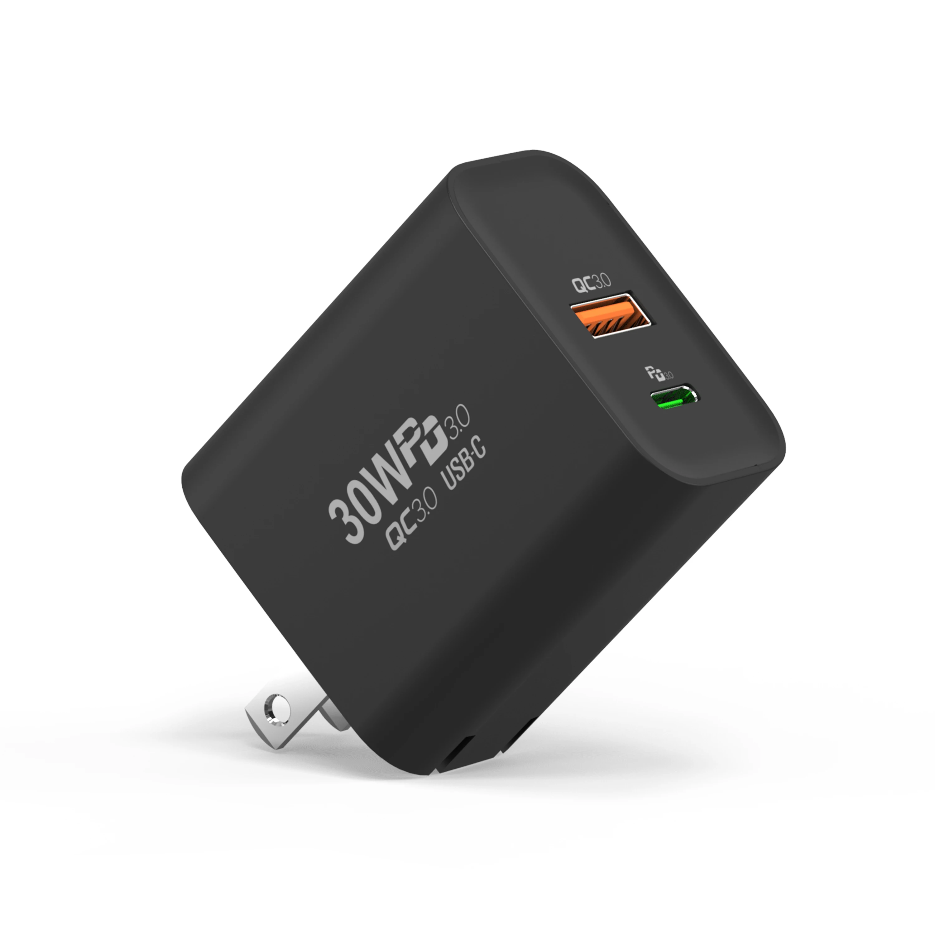 

fast charging multipurpose universal travel adapter QC3.0 61w gan wall charger, Black white