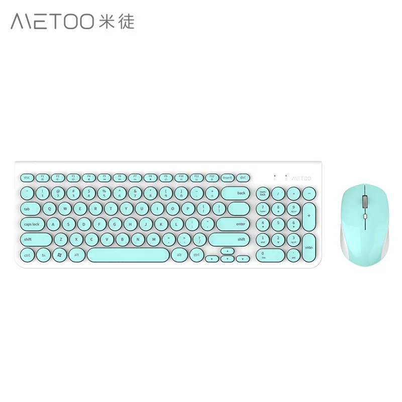 

METOO C180 Hot Sale Novelty Computer USB Cheap Quiet Mouse Keyboard 96 Keys 2.4G Wireless Office Keyboard and Mouse Combo CN;GUA