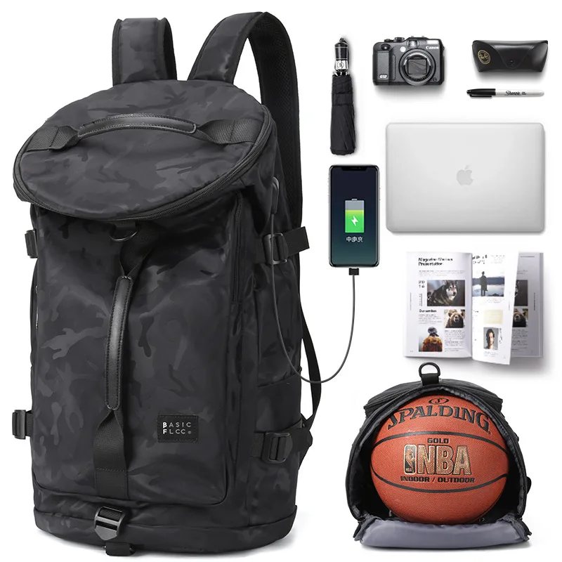 

SB114 New fashion large capacity multi-function men overnight book bag sports basketball gym travelling bags for men backpack