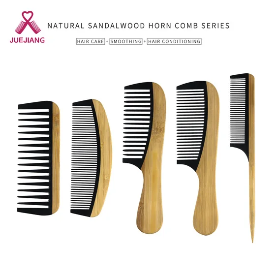 

Super Custom Logo Parting Comb Bamboo Hair Comb Styling Tool Barber Shop And Salon, Black