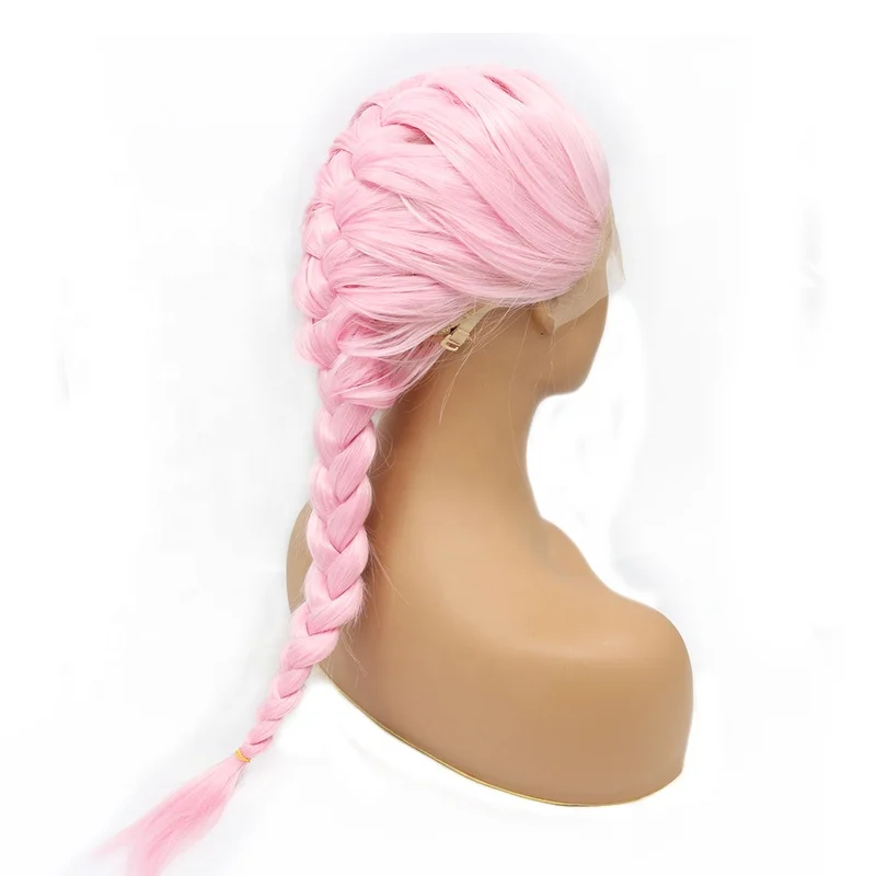 Beauty Pink Silky Straight 100% Synthetic Lace Front Wig