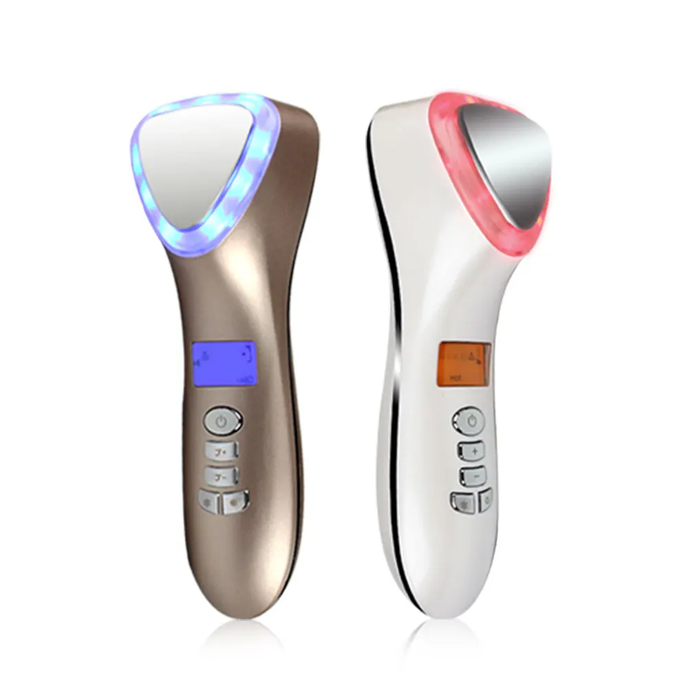 

2021 New Products Hot Facial Massager Cool Face and Neck Wand Sonic Wave Lift Ultrasonic Vibration Skin Care massager, White,pink,golden or customized