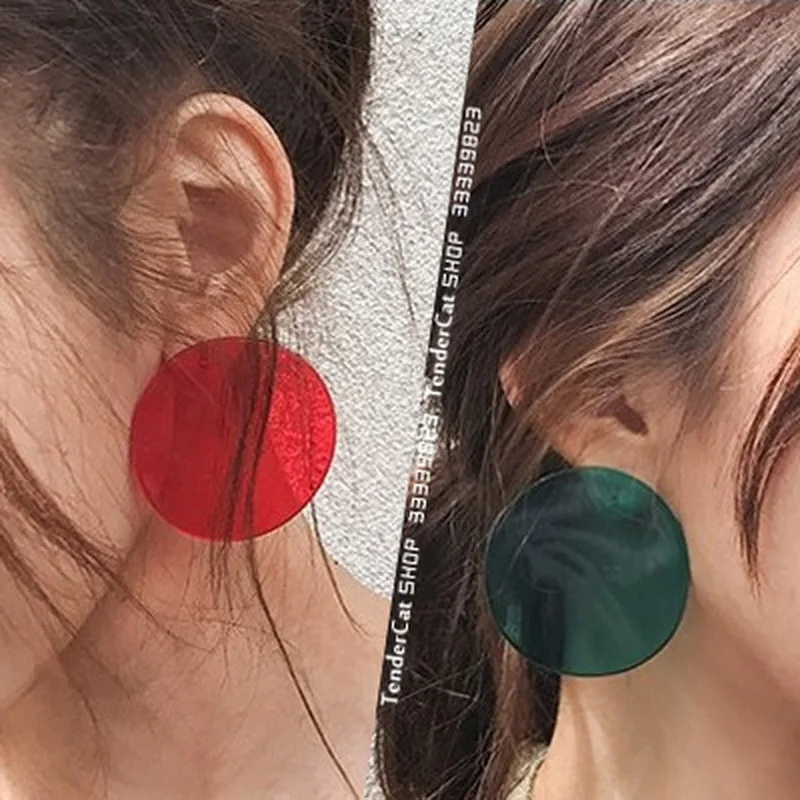 

Fashion Tortoise Simple Leopard Womens MottledBohemia Acrylic Resin Statement Earrings