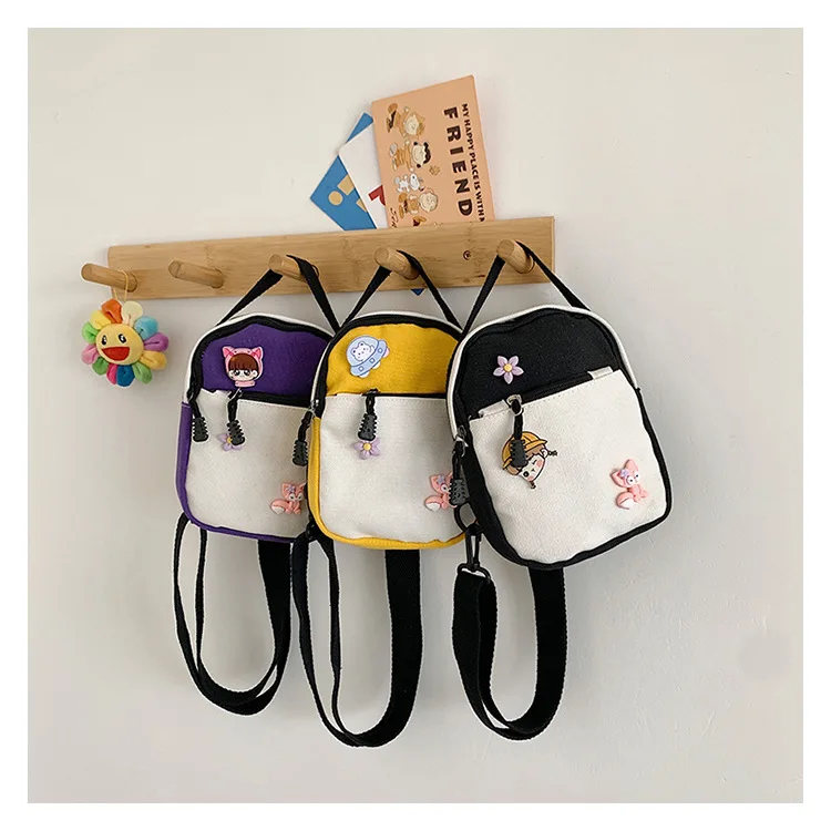 

Messenger Bag ins trendy backpack fashion personality Leisure Canvas single shoulder bag girl outdoor sports light carry bag, Yellow, black, purple