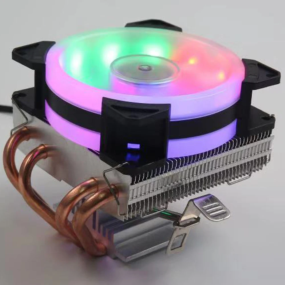 

CPU Cooler RGB LED Colorful Air Heatsink New 4 Pipes Universal PC Processor Cooling Fan for Desktop Computer