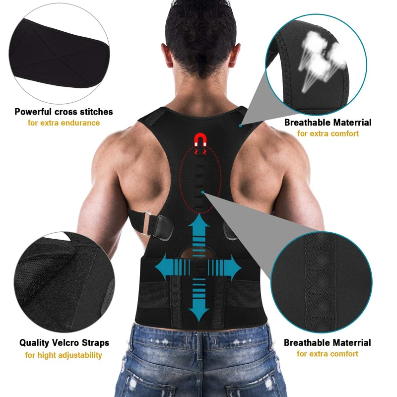 

Magnetotherapy posture corrector brace shoulder back support belt men's and women's brace and support belt shoulder posture