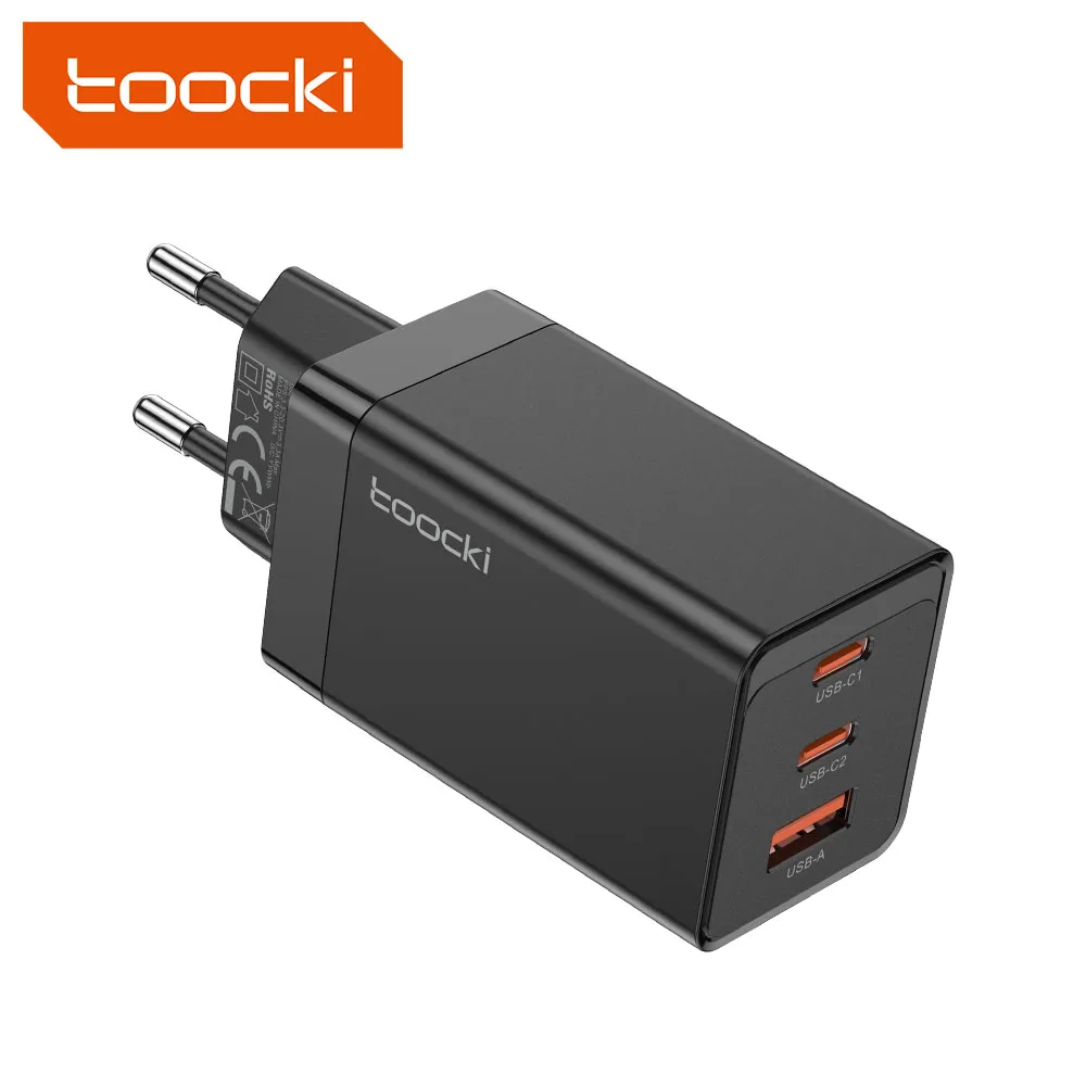 

Toocki 2023 New GaN 67W Three-port Fast Charger Support Multiple Protocols 65w gan charger for mobile phone