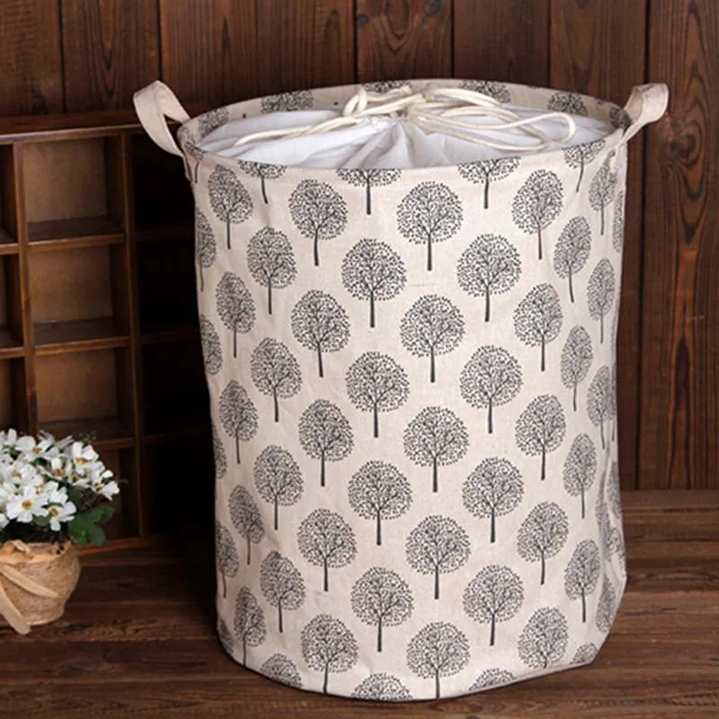 

Nordic Style Clothes Storage Bag Baby Laundry Basket Hamper Thick Cotton Linen Foldable Basket Laundry With Two Handles, 11colors to choose