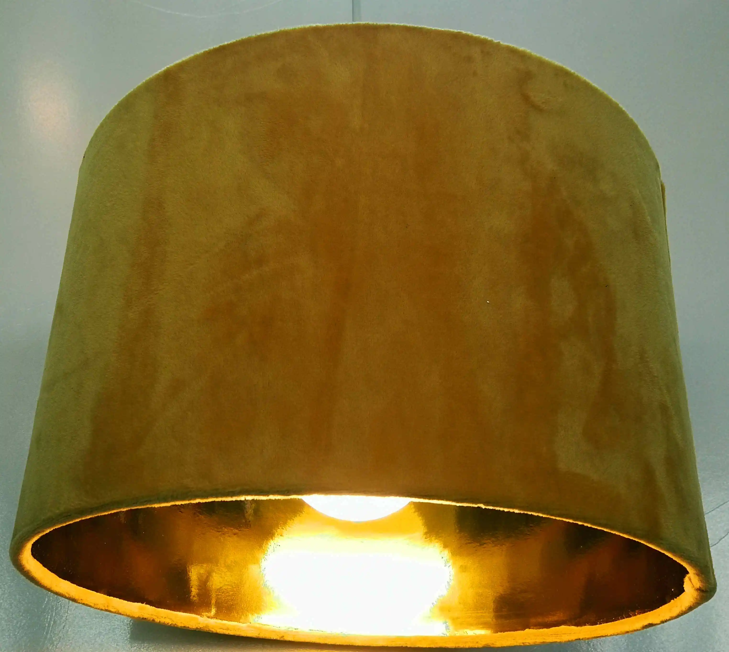 Ochre Velvet And Metallic Gold Lined Lampshade,Reversible Gimble Buy