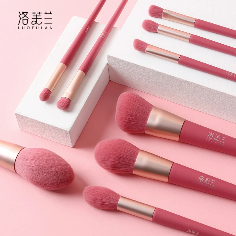 

ZH 9 pcs evaluate makeup brush set professional super soft brushes birch handle