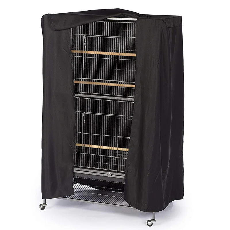 

Indoor and Outdoor Customizable Parrot Bird Cage Dust Cover Washable Protective Cover, Black
