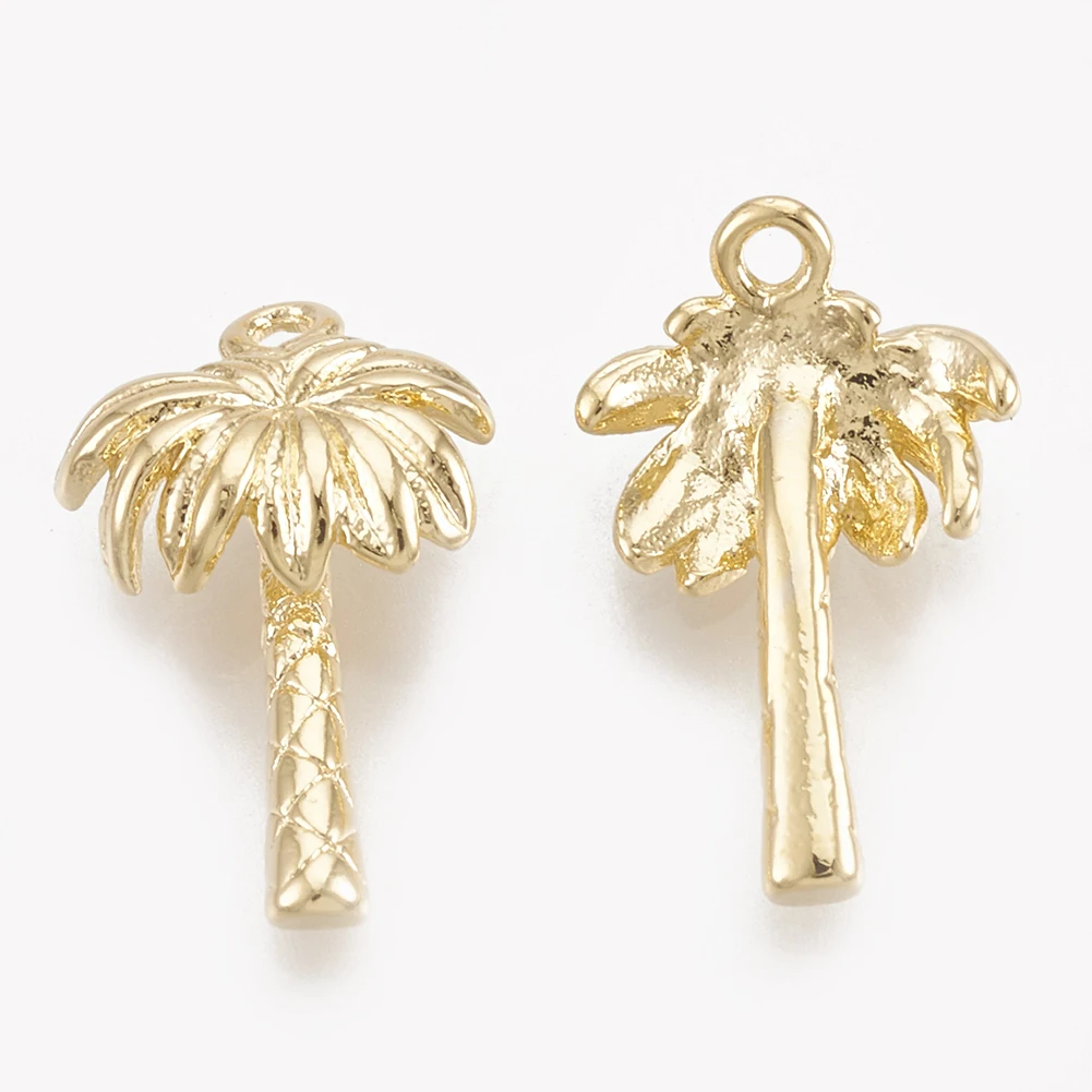 

PandaHall Real Gold Plated Coconut Tree Bracelets Brass Charms
