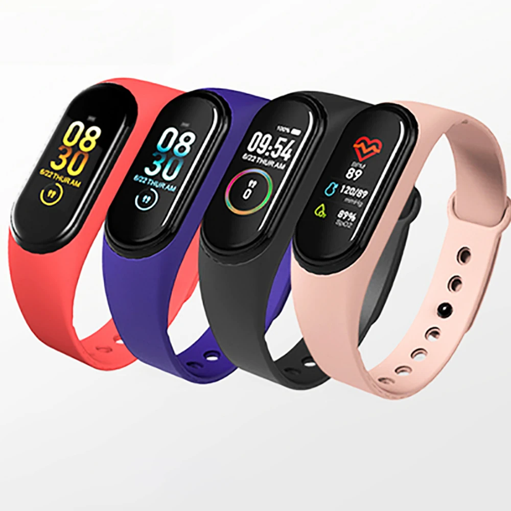 

2020 latest Hot Sale new smart band black M4 Smartwatch Heart Rate Sleep Smart Band Color Screen Smart Bracelet M4