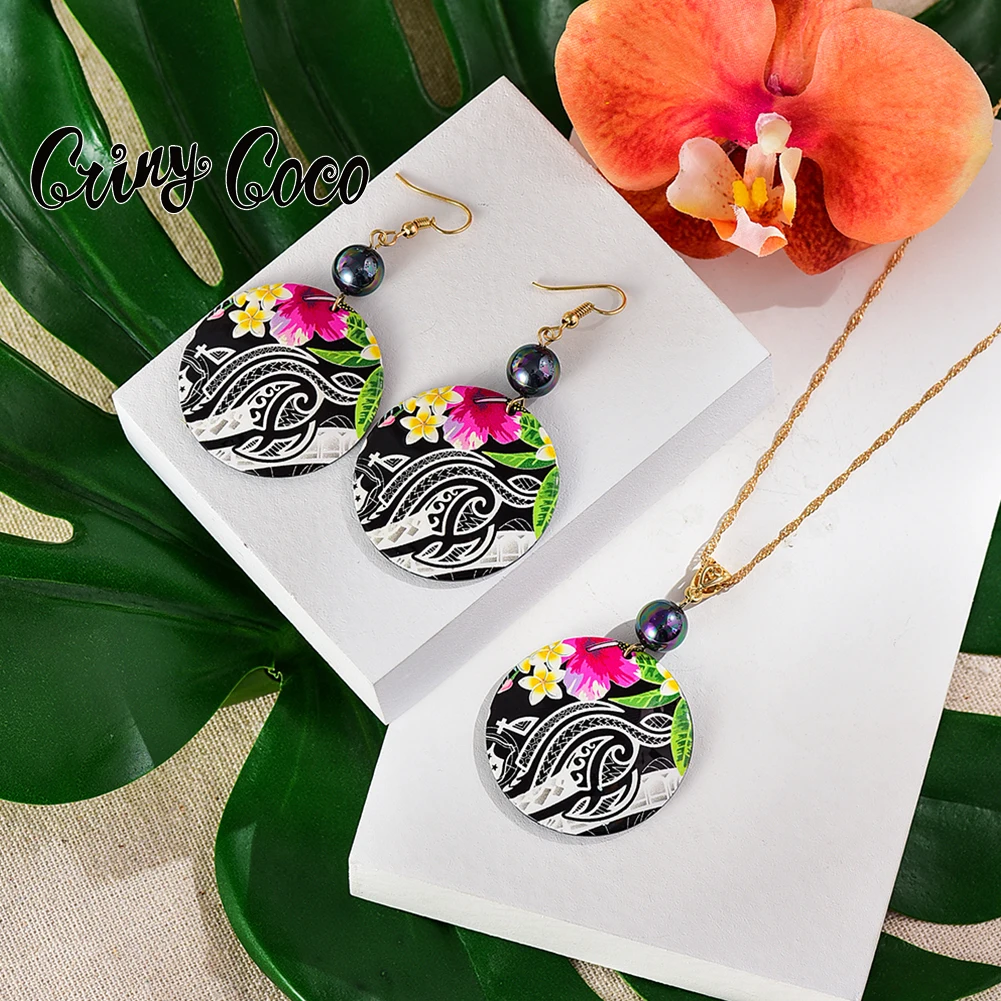 

Cring CoCo Hawaiian Guam jewelry Set Polynesian Acrylic Earrings Hawaiian Jewelry Wholesale, Picture shows