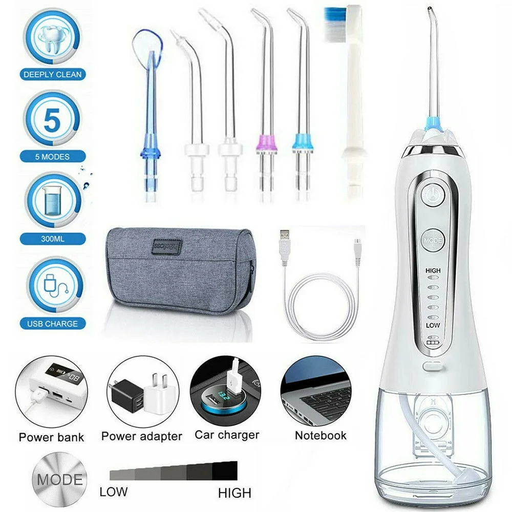 2020 Upgrade Mini Portable 300ml Cordless Water Pulse Waterflosser 