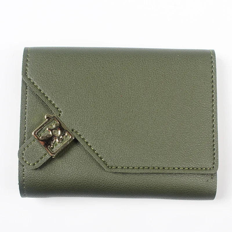 

2021 new Short purse for women simple square three fold wallet fashion large capacity multi-functional wallet, Customized color
