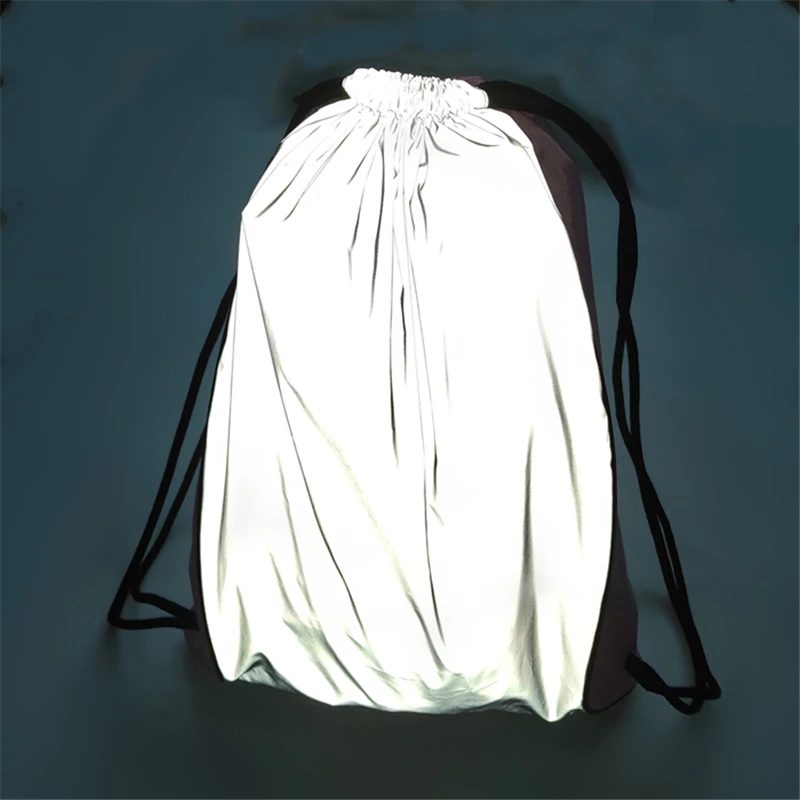 

Sports Drawstring Backpack Reflective Protection Drawstring Bag Polyester OEM Unisex String Air Cushion Belt Soft Handle BY12587