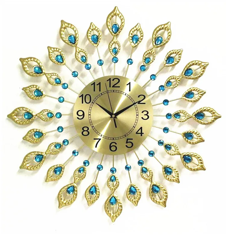 

Modern Creative Peacock Wall Clock Living Room Home Decorative Hot Fashion Metal Clock Luxury Wall Clock, Colorful