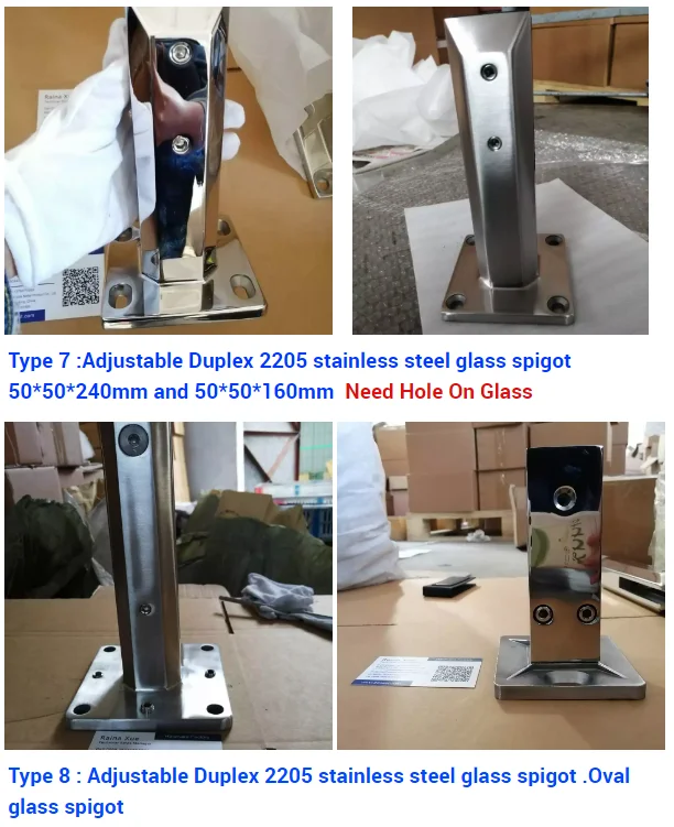 Stainless Steel Stair Handrail Clip Railing Glass Clamp Balustrade