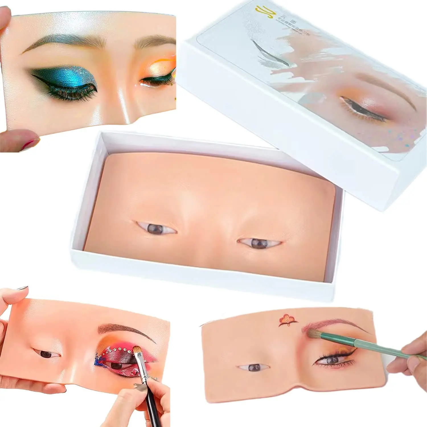 

Beginner makeup practice face eye shadow mold simulation tattoo eyebrow Silicone Face and Eye Makeup Practice