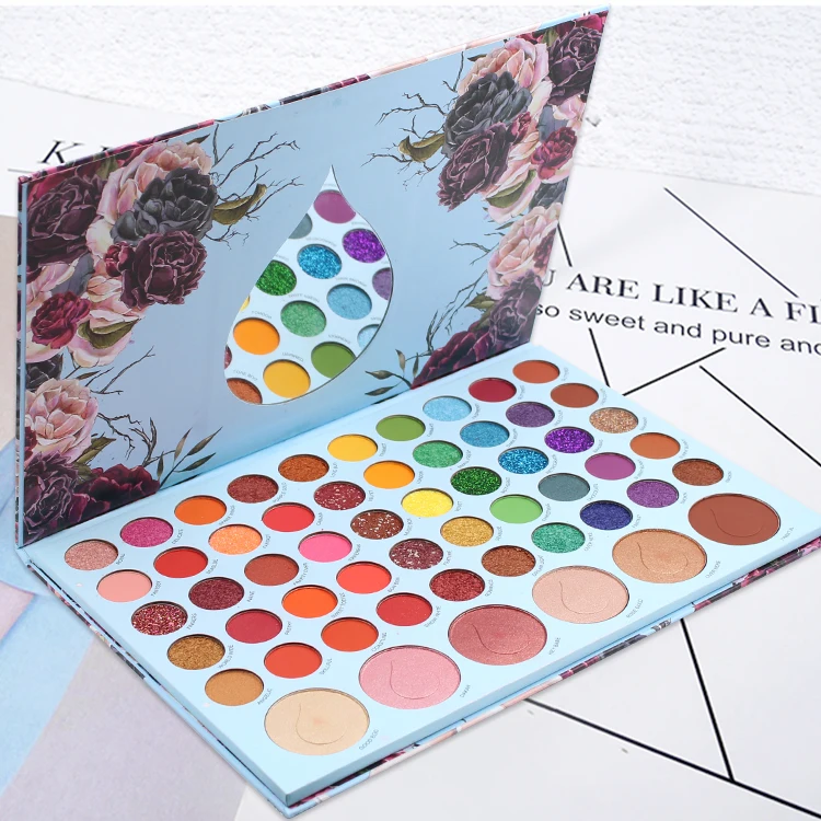 

56 Colors Shimmer Eye shadow High Pigmented Glitter Custom Eyeshadow Palette