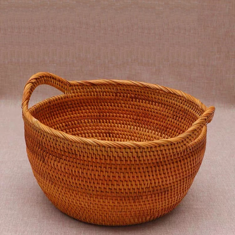 

rattan handmade fruit and vegetable woven shopping basket outdoor picnic food service storage basket